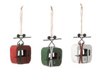 J-Line kersthanger kabelbaan metaal multicolor 11 cm – set van 3