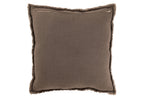 Kussen met rafelige randen Katoen/Polyester Taupe - Tuincentrum Lopik