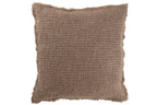 Kussen met rafelige randen Katoen/Polyester Taupe - Tuincentrum Lopik