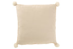 Kussen Zachte Pompons Polyester Beige - Tuincentrum Lopik