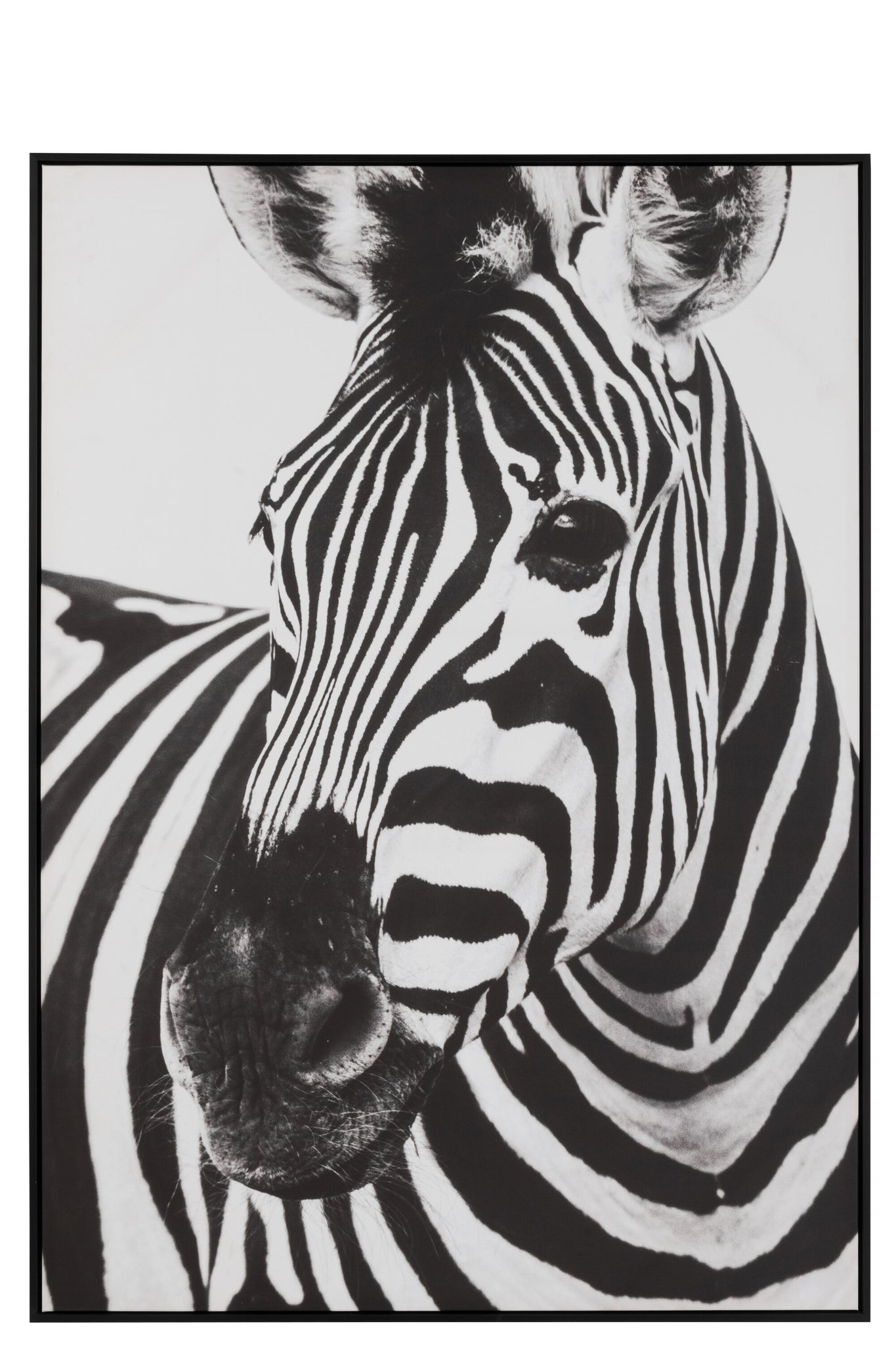 J-LINE WANDDECORATIE ZEBRA CANVAS/HOUT ZWART/WIT - 103 X 143 CM - Tuincentrum Lopik