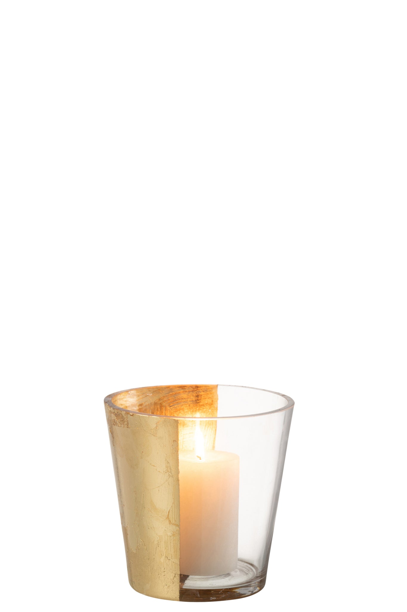 J-LINE HURRICANE BOE GLAS TRANSPARANT/GOUD SMALL - Tuincentrum Lopik