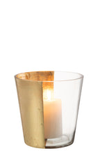 J-LINE HURRICANE WINDLICHT BOE GLAS TRANSPARANT/GOUD MEDIUM - Tuincentrum Lopik
