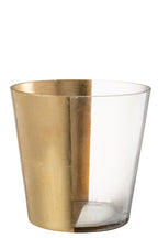 J-LINE HURRICANE BOE GLAS TRANSPARANT/GOUD LARGE - Tuincentrum Lopik