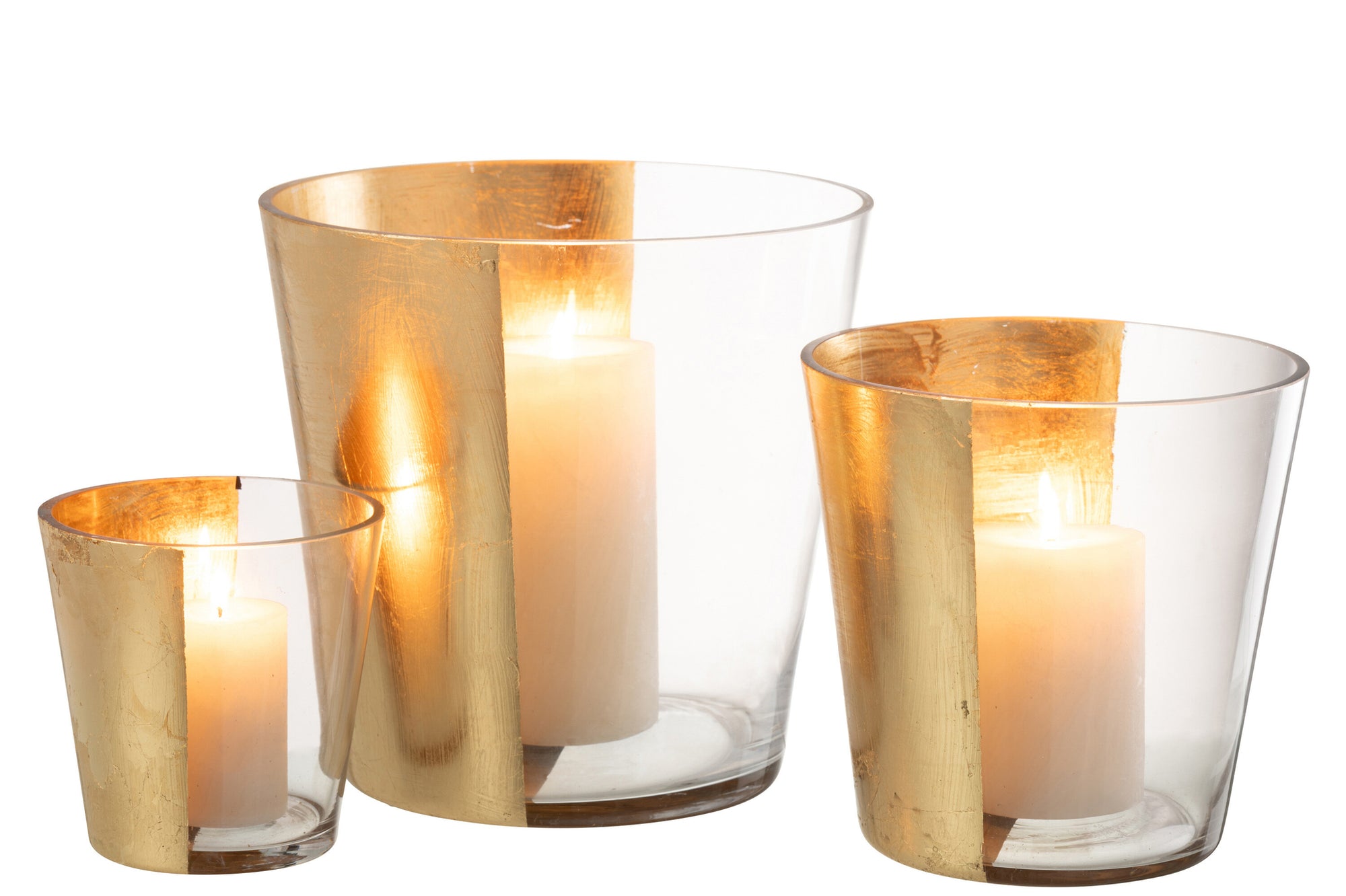 J-LINE HURRICANE BOE GLAS TRANSPARANT/GOUD LARGE - Tuincentrum Lopik