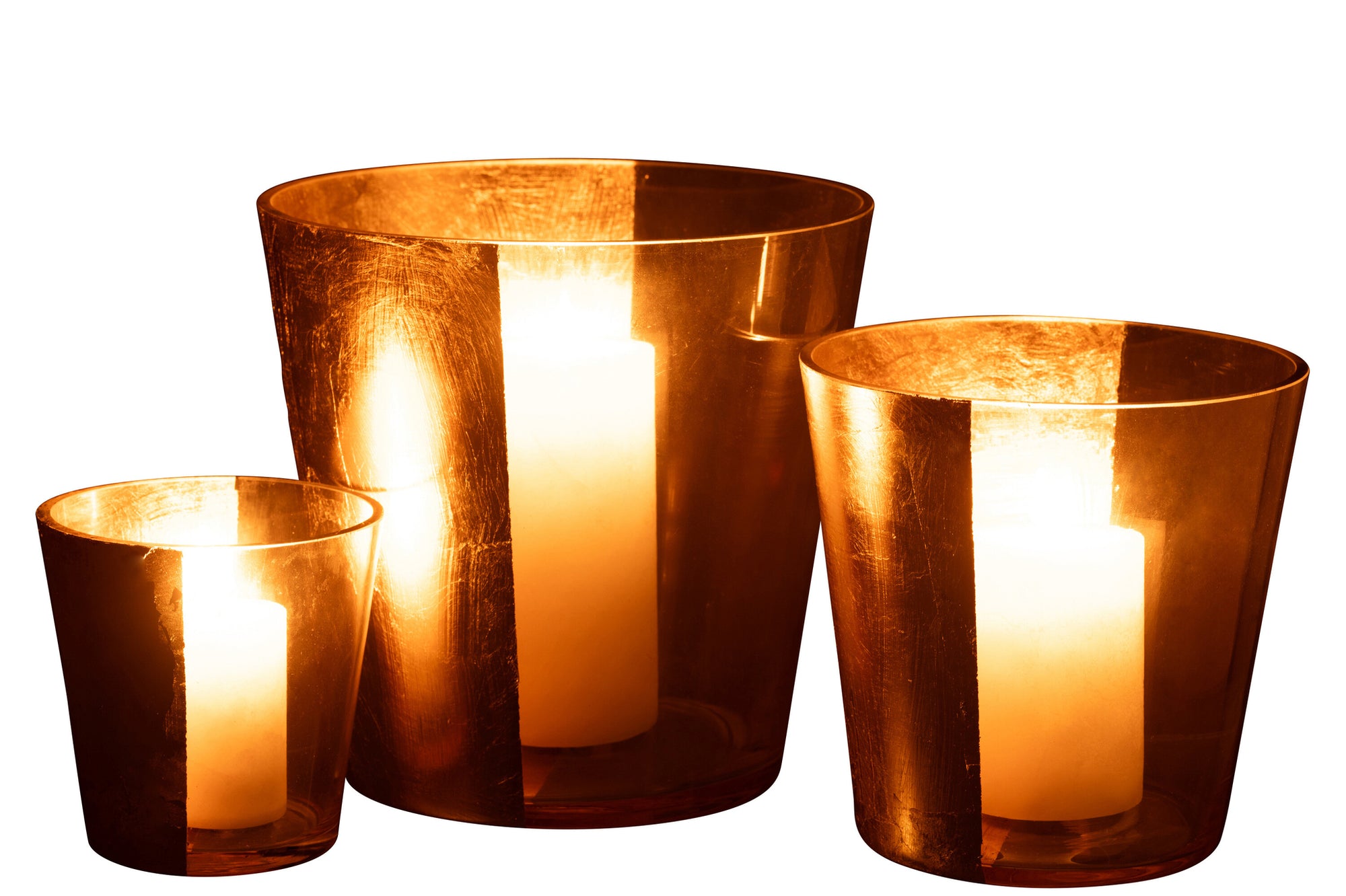 J-LINE HURRICANE BOE GLAS TRANSPARANT/GOUD LARGE - Tuincentrum Lopik