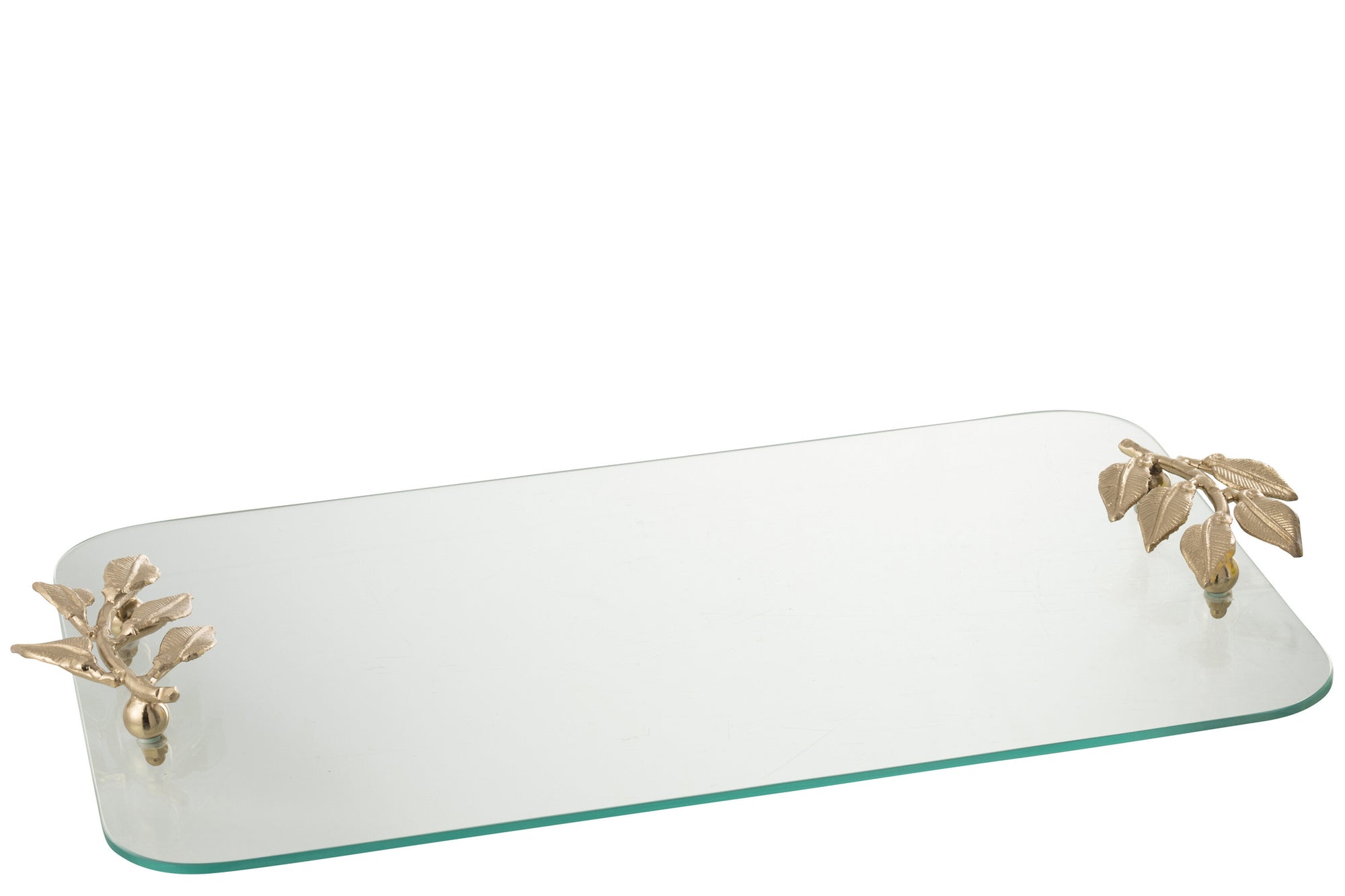 J-LINE DIENBLAD BLADVORM GLAS/IJZER TRANSPARANT/GOUD