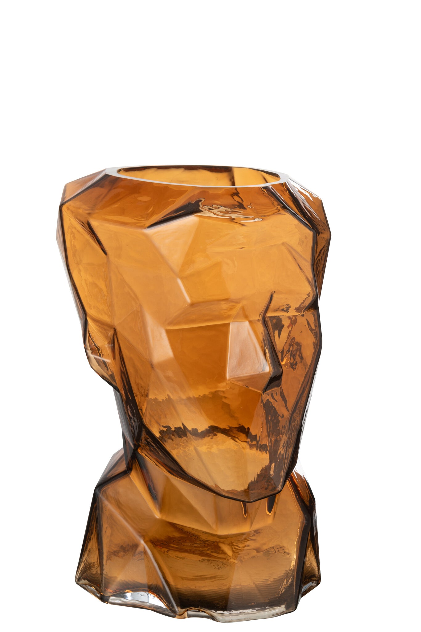 J-LINE VASE FACE GLASS BROWN - Tuincentrum Lopik