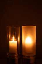 Candleholder/Vase Pia Glass/Copper Transparent/Gold Medium Assortment Of 2 - Tuincentrum Lopik