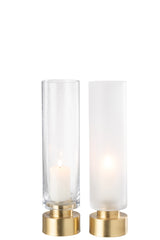 Candleholder/Vase Pia Glass/Copper Transparent/Gold Large Assortment Of 2 - Tuincentrum Lopik