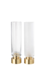 Candleholder/Vase Pia Glass/Copper Transparent/Gold Large Assortment Of 2 - Tuincentrum Lopik