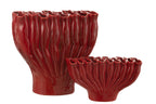 J-LINE VAAS MULTI TUBE BREED PORSELEIN ROOD - Tuincentrum Lopik