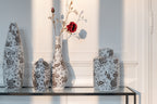 J-LINE VASE ZEN PEER PORSELEIN WIT/ZWART - Tuincentrum Lopik