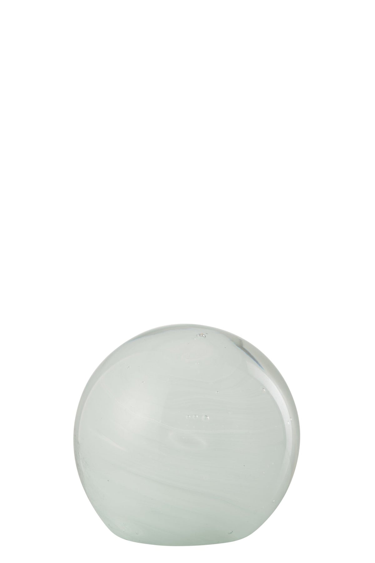J-Line papiergewicht Twister rond glas wit medium 13,5 cm