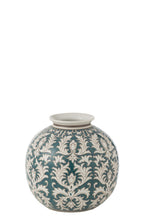 J-LINE VASE VICTORIA ROUND PORCELAIN GREEN/WHITE