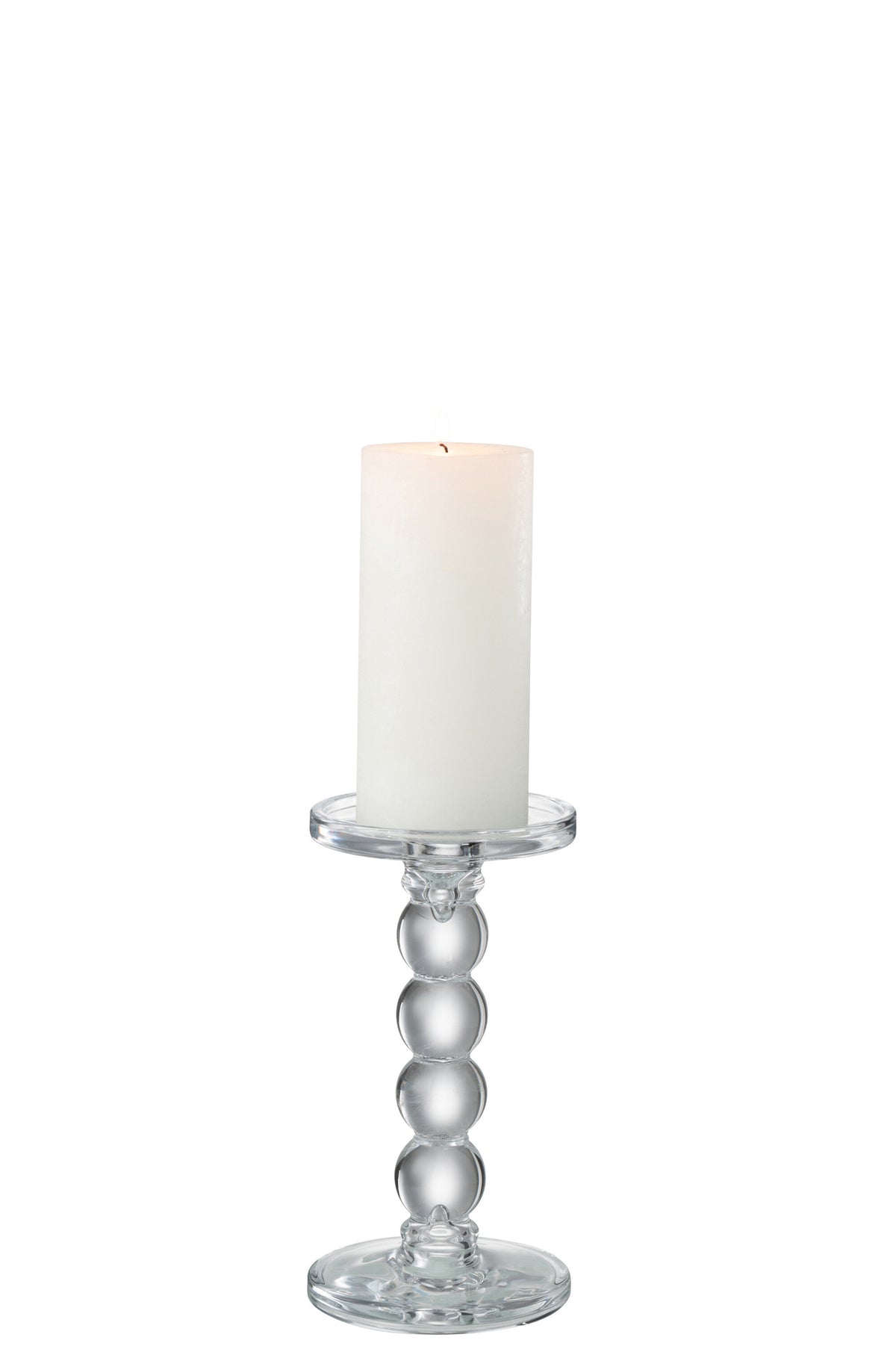 Candle Holder Drops Glass Transparent Medium - Tuincentrum Lopik