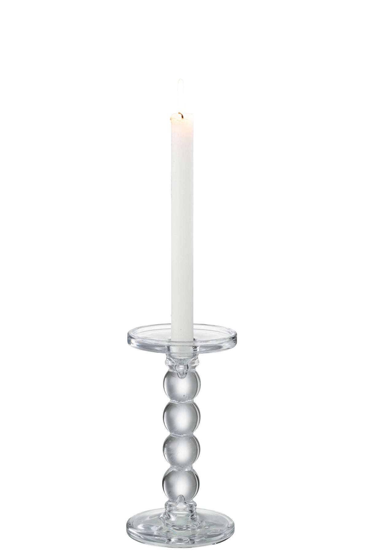 Candle Holder Drops Glass Transparent Medium - Tuincentrum Lopik