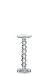 Candle Holder Drops Glass Transparent Large - Tuincentrum Lopik