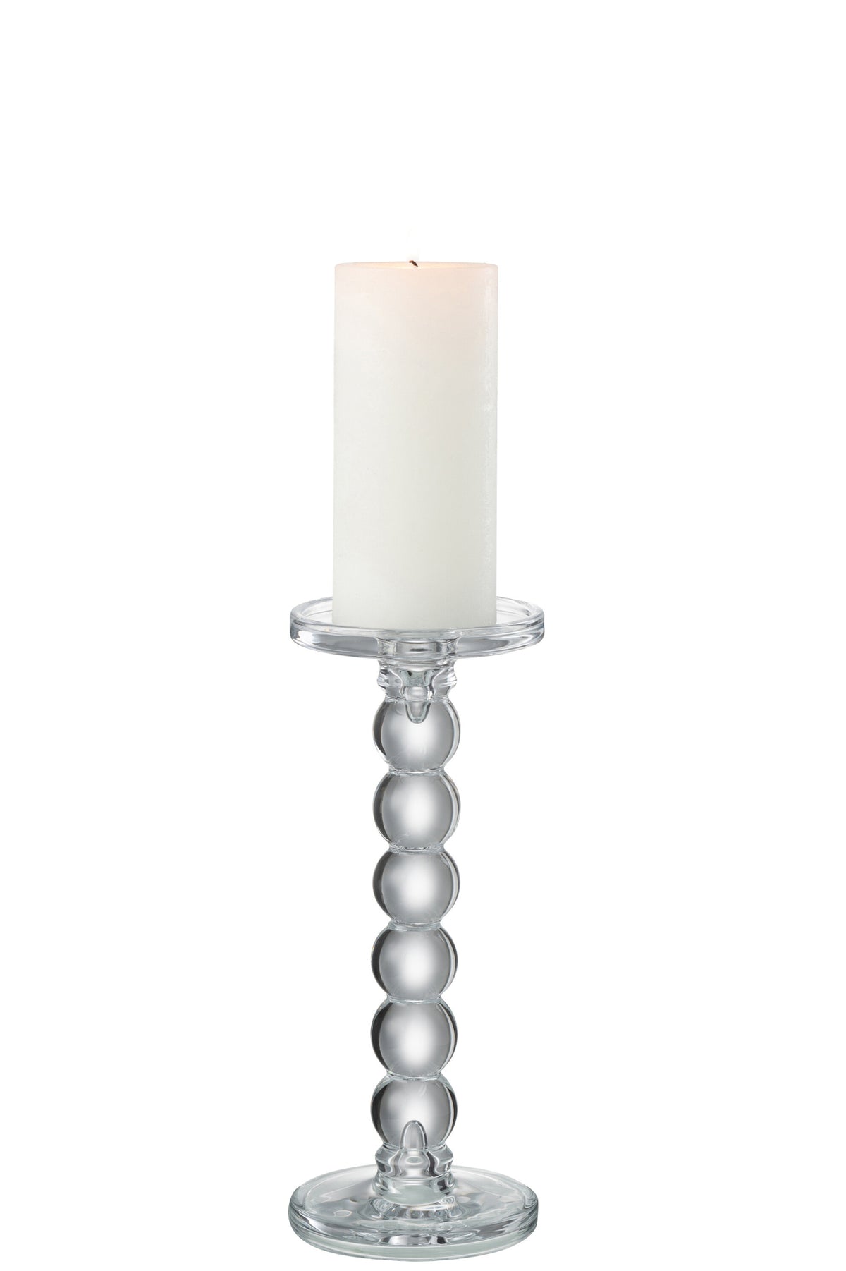 Candle Holder Drops Glass Transparent Large - Tuincentrum Lopik