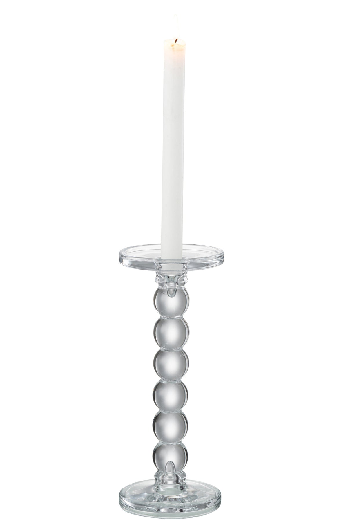 Candle Holder Drops Glass Transparent Large - Tuincentrum Lopik