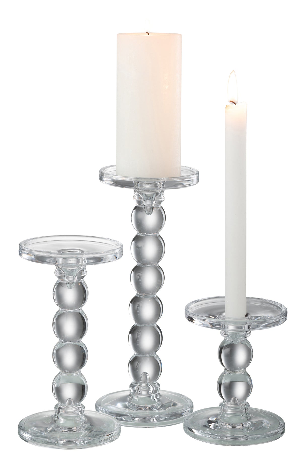 Candle Holder Drops Glass Transparent Large - Tuincentrum Lopik