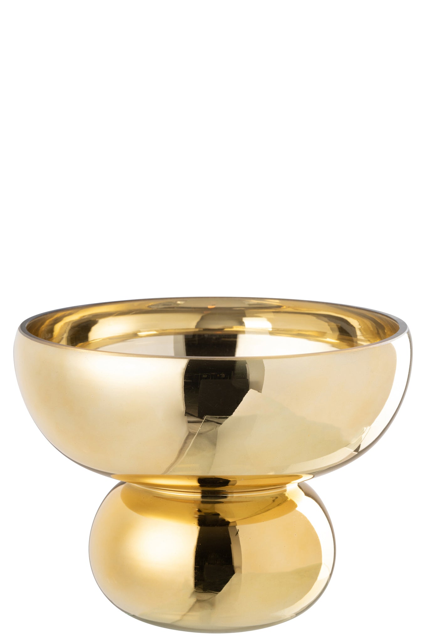 J-LINE BOWL ROUNDED FOOT GLASS GOLD - Tuincentrum Lopik