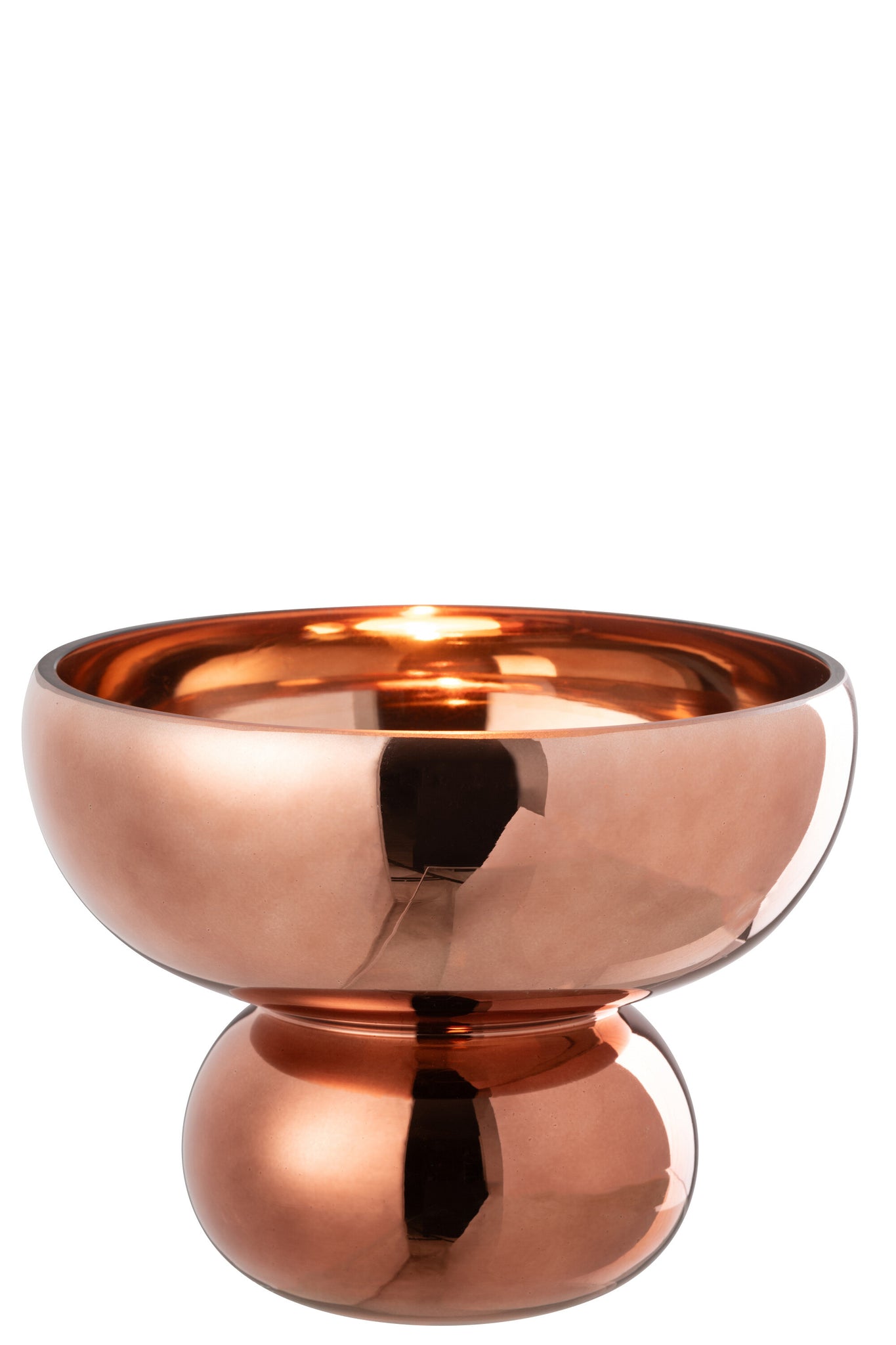 J-LINE BOWL ROUNDED FOOT GLASS BROWN - Tuincentrum Lopik
