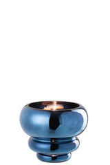 Tealight Holder/Vase Julia Glass Blue - Tuincentrum Lopik