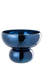 J-LINE BOWL ROUNDED FOOT GLASS BLUE - Tuincentrum Lopik