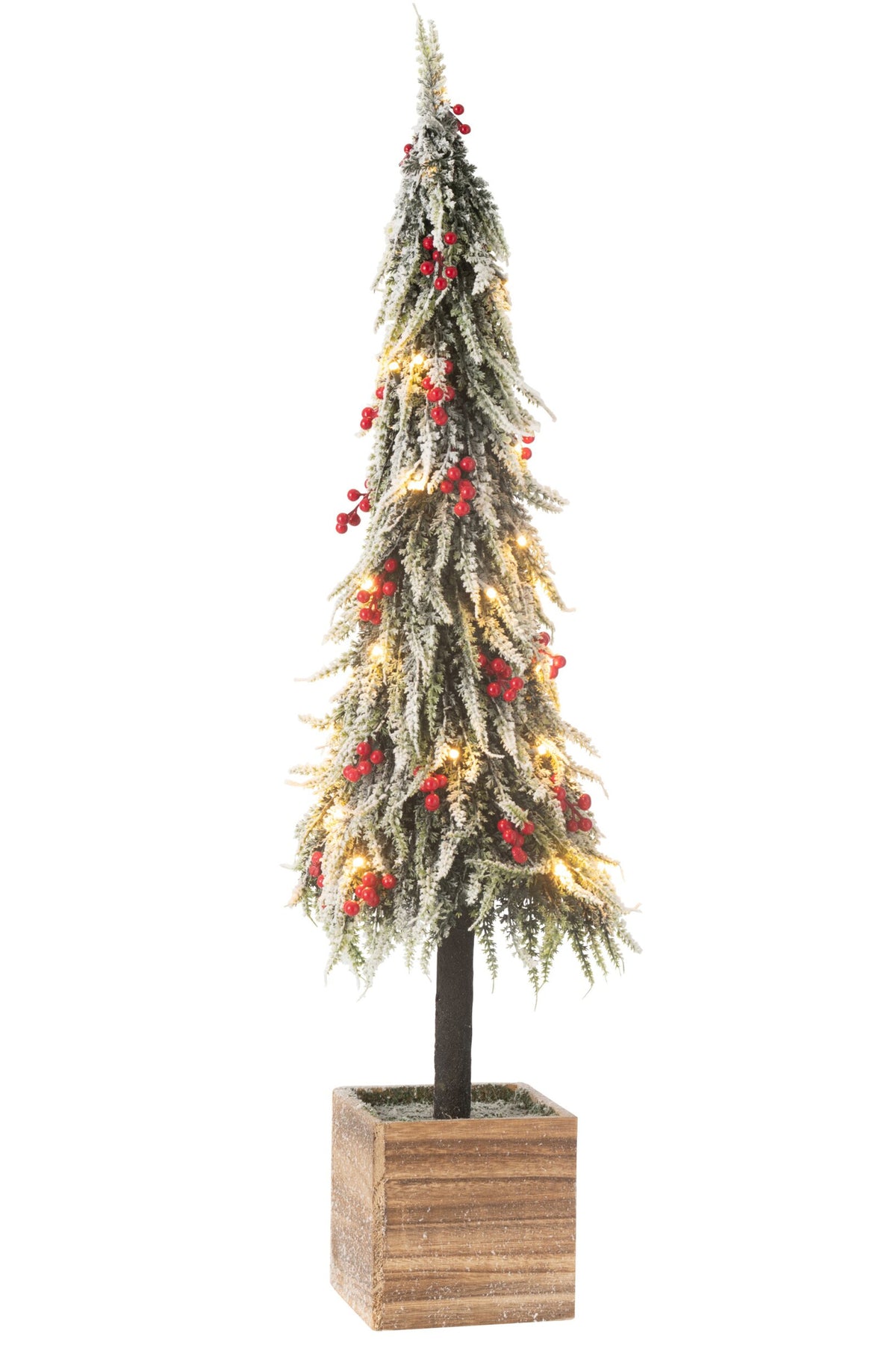 J-LINE KERSTBOOM + LED KUNSTMATIGE SNEEUW GROEN/ROOD EXTRA GROOT