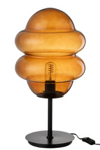 J-LINE TAFELLAMP HONEY SPOON GLAS BRUIN 28X28X52CM E27 - Tuincentrum Lopik