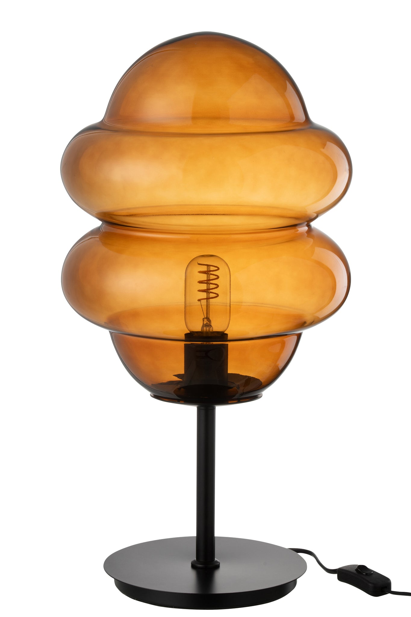 J-LINE TAFELLAMP HONEY SPOON GLAS BRUIN 28X28X52CM E27 - Tuincentrum Lopik