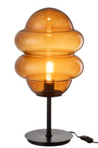 J-LINE TAFELLAMP HONEY SPOON GLAS BRUIN 28X28X52CM E27 - Tuincentrum Lopik