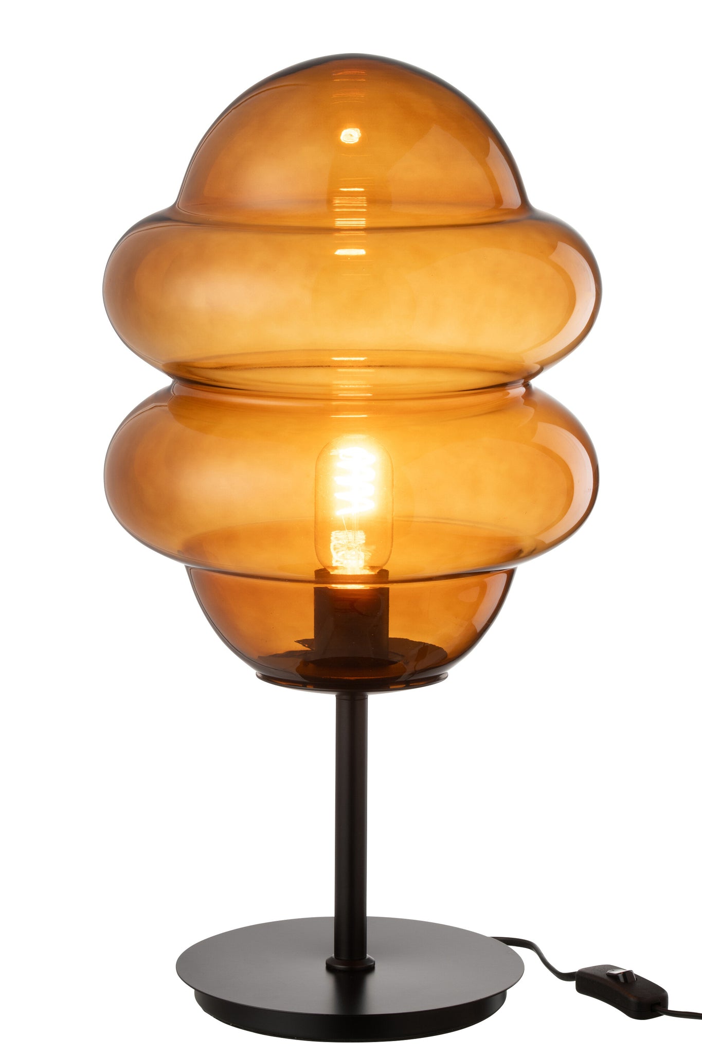 J-LINE TAFELLAMP HONEY SPOON GLAS BRUIN 28X28X52CM E27 - Tuincentrum Lopik