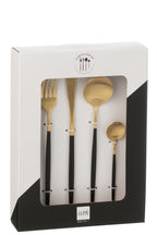 J-LINE BOX CUTLERY A 24 PIECES STAINLESS STEEL MATT GOLD + BLACK - Tuincentrum Lopik