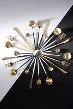 J-LINE BOX CUTLERY A 24 PIECES STAINLESS STEEL MATT GOLD + BLACK - Tuincentrum Lopik