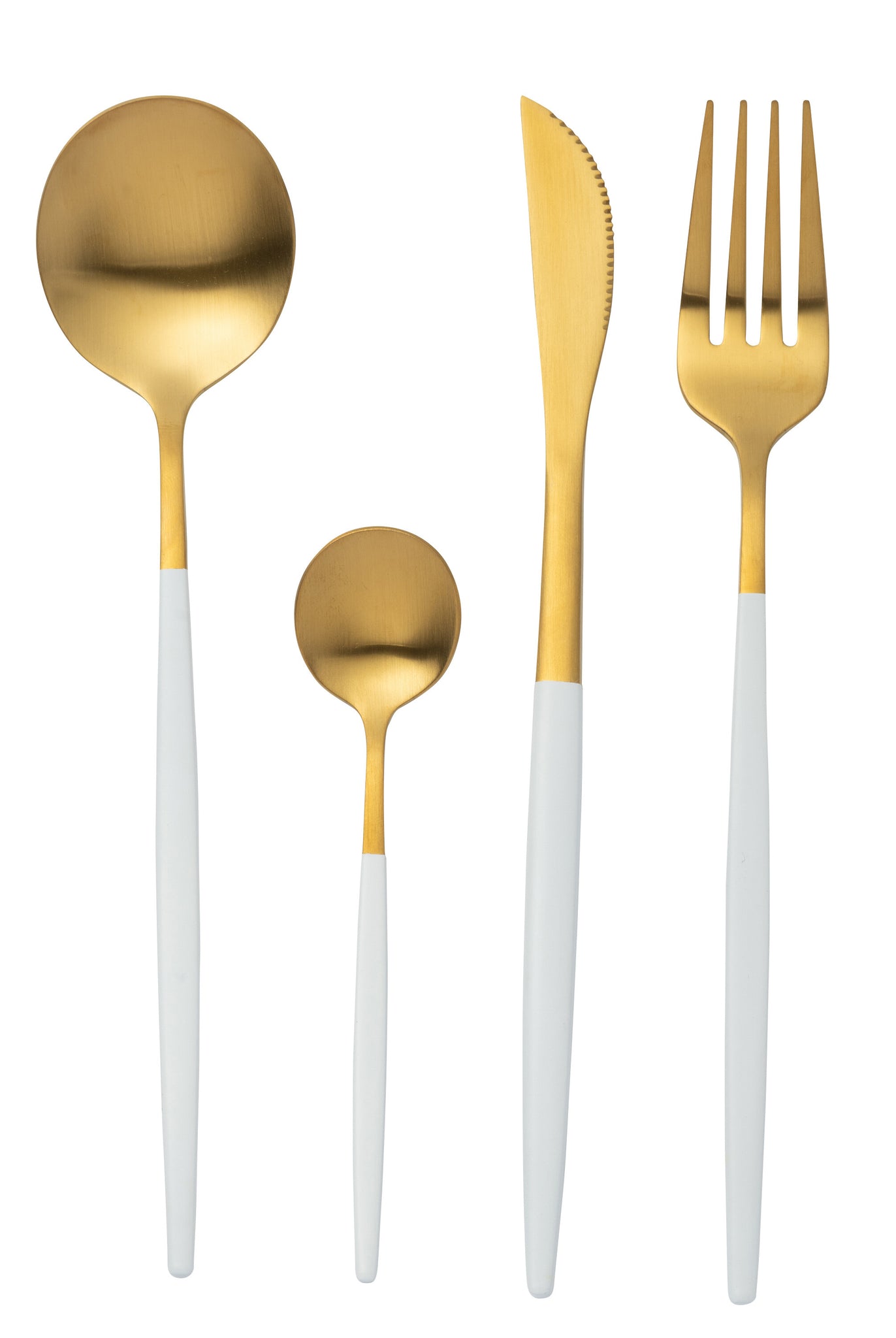 J-LINE BOX CUTLERY A 24 PIECES STAINLESS STEEL MATT GOLD + WHITE - Tuincentrum Lopik