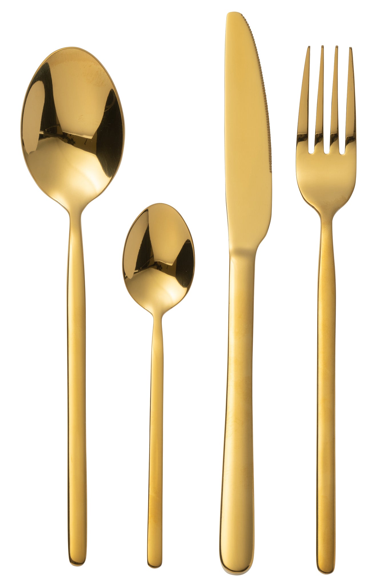 J-LINE BOX CUTLERY B 24 PIECES STAINLESS STEEL SHINY GOLD - Tuincentrum Lopik