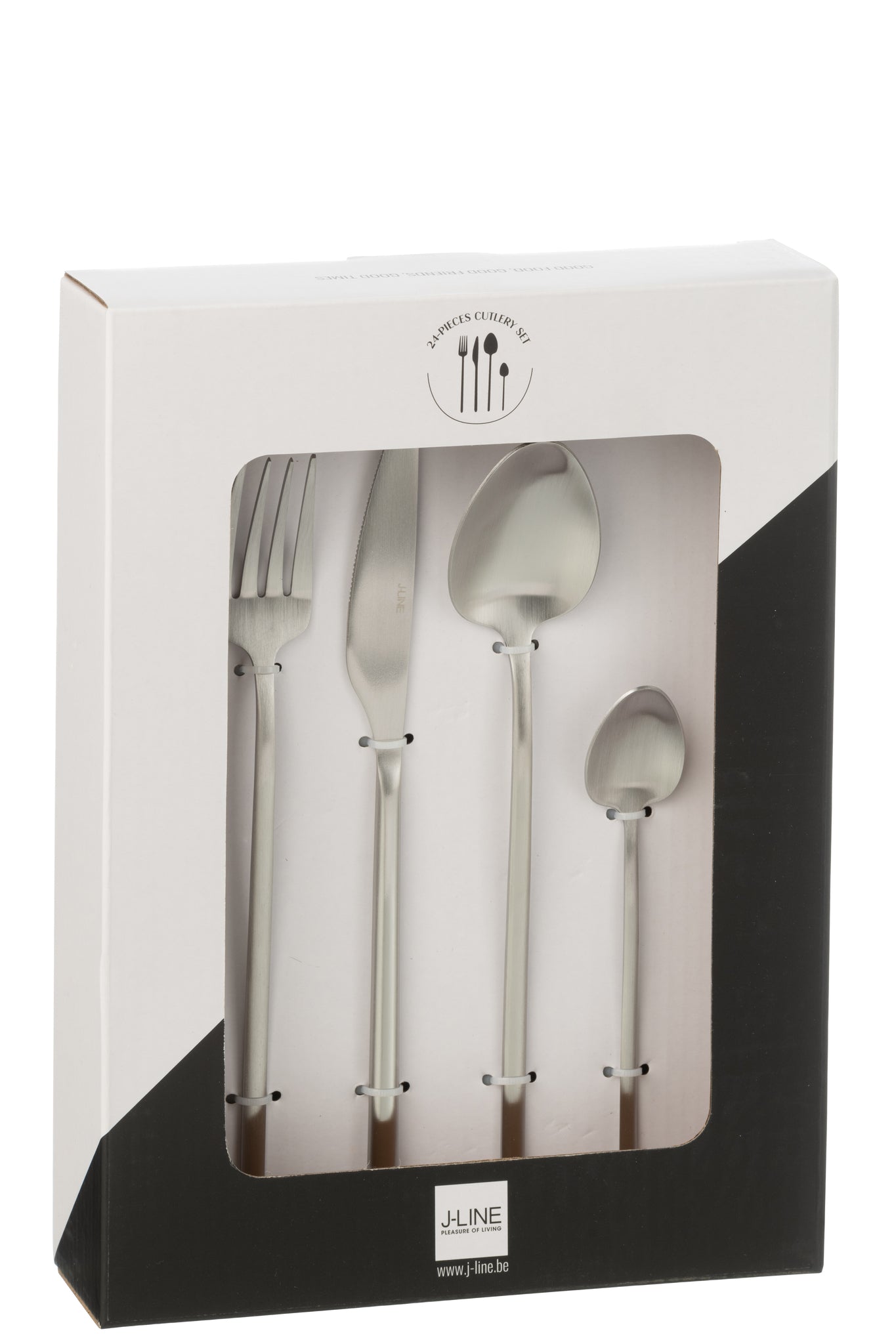 J-LINE BOX CUTLERY C 24-DELIG ROESTVRIJ STAAL MAT ZILVER - Tuincentrum Lopik