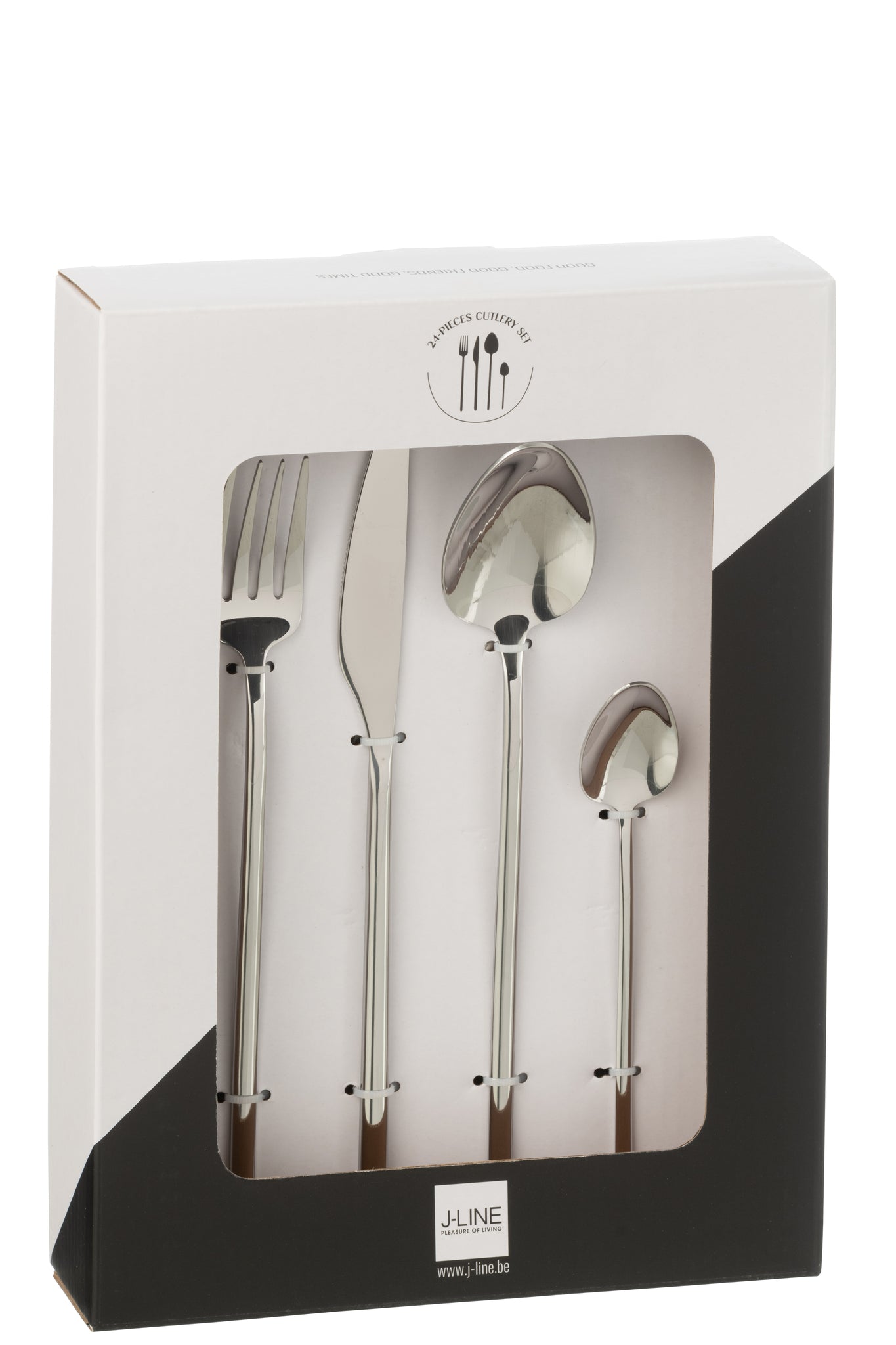 J-LINE BOX CUTLERY C 24-DELIG ROESTVRIJ STAAL GLANZEND ZILVER - Tuincentrum Lopik