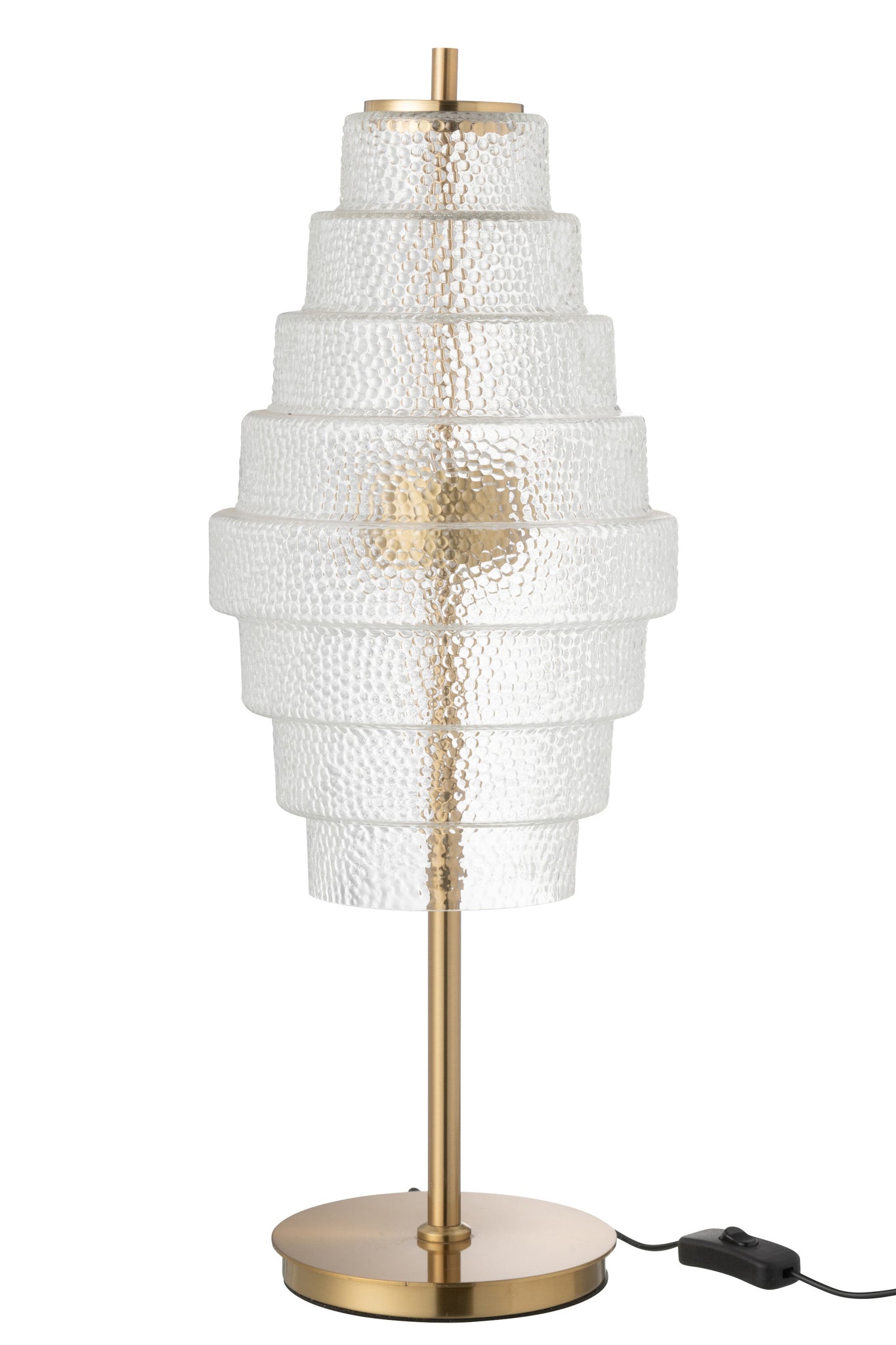 J-LINE TAFELLAMP LED GOUD METAAL/TRANSPARANT GLAS E27 22X57CM - Tuincentrum Lopik
