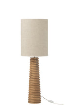 J-LINE TAFELLAMP THREADED AILANTHUSHOUT NATUREL/GRIJS - Tuincentrum Lopik