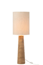J-LINE TAFELLAMP THREADED AILANTHUSHOUT NATUREL/GRIJS - Tuincentrum Lopik