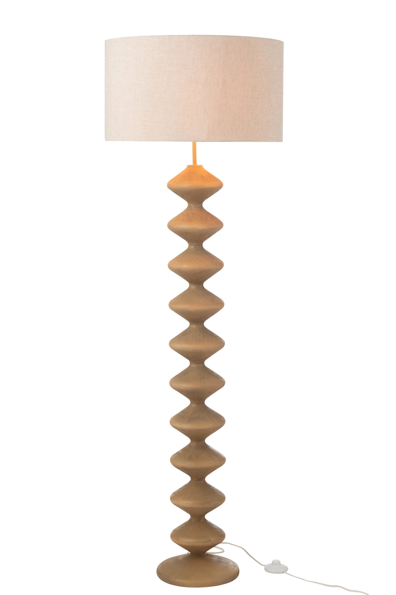 J-LINE VLOERLAMP CATERPILLAR POPULIERENHOUT NATUREL/GRIJS - Tuincentrum Lopik