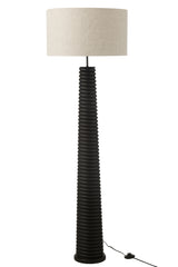 J-LINE VLOERLAMP THREADED AILANTHUSHOUT ZWART/GRIJS - Tuincentrum Lopik