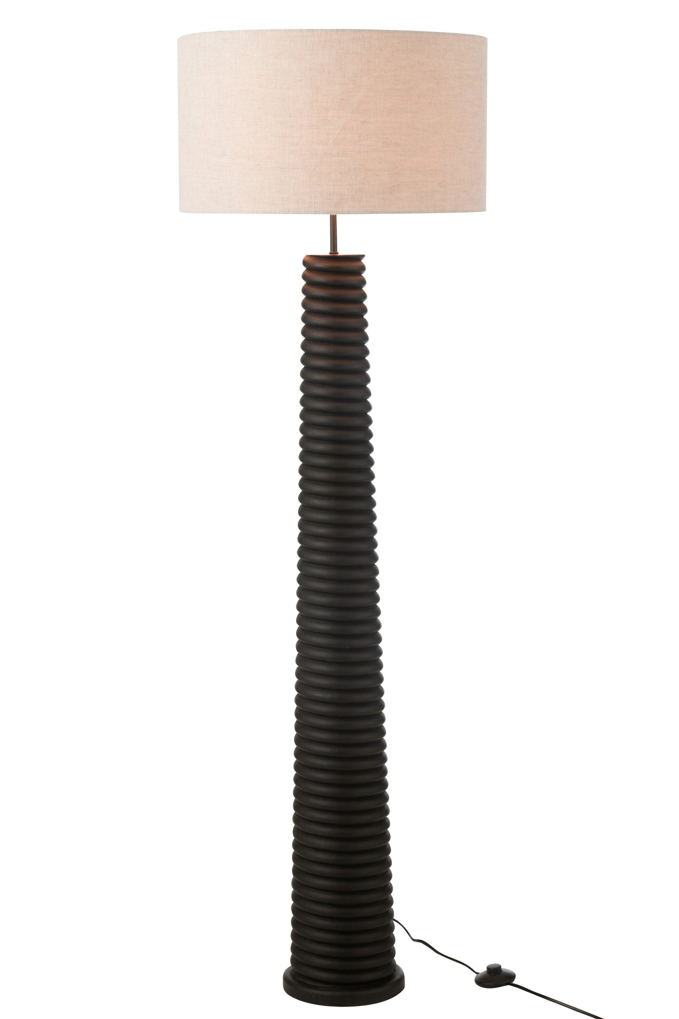 J-LINE VLOERLAMP THREADED AILANTHUSHOUT ZWART/GRIJS - Tuincentrum Lopik