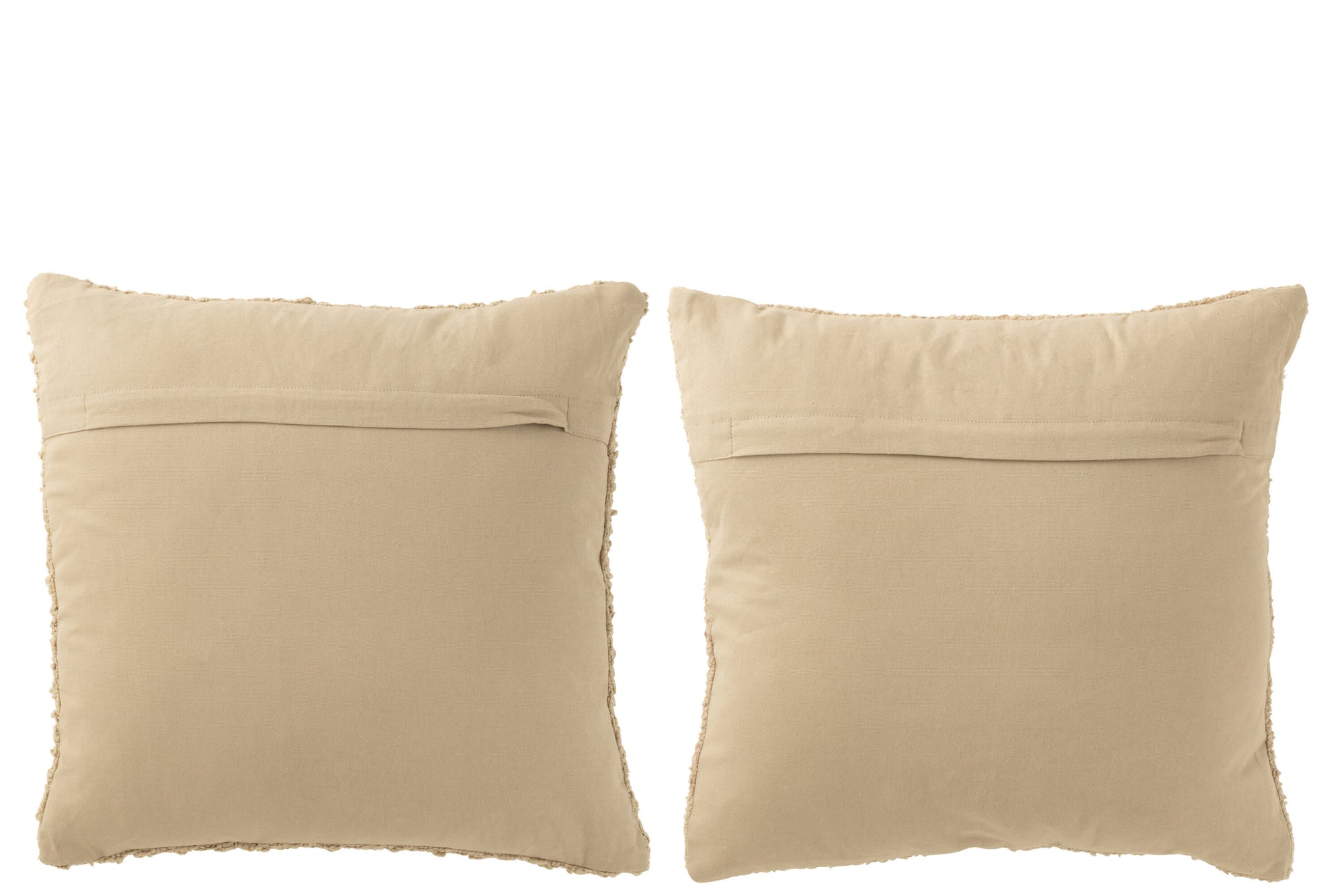 Kussen Vierkant Los/Strak Geweven Katoen Donker Beige Assortiment Van 2 - Tuincentrum Lopik