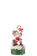 J-LINE MUZIEKDOOS KERSTMAN CANDY HARS/KALKPOEDER MULTICOLOR 19 CM