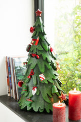 J-LINE DECORATIEVE KERSTBOOM ORNAMENTS HARS/KALKPOEDER MULTICOLOR LARGE 63 CM
