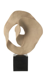 J-LINE DECO ABSTRACT ON BASE RESIN BEIGE/BLACK - Tuincentrum Lopik